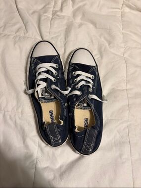 Converse Kids Navy and White Low Top Canvas Sneakers